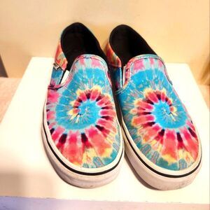 VANS "Asher Grateful Dead" Tie Dye Canvas Slip-On Sneakers Wmns 7.5/38 Ret $135
